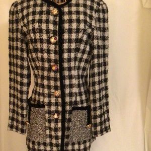 Nina K, 90s Houndstooth black and white blazer